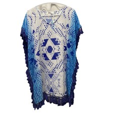 Cupshe cover up swimsuit one size fits most fringe blue boho new with tags