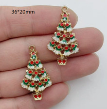 Lot 100pcs Christmas tree Metal Charm Pendant DIY Jewelry Making