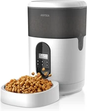 ANYSEA DU4L-KS Automatic Feeder: Timed, Display, Portion, Dispenser, 4L - White