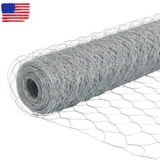Galvanized Poultry Net Metal Chicken Wire Mesh Fencing 2" Holes 72" × 150