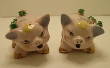 Vintage Salt and Pepper Shakers Decorated Pink Pigs from Collection HM!
