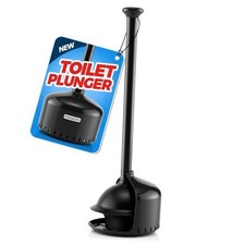 Toilet Plunger with Holder,Plungers for Bathroom with 1Pack Black