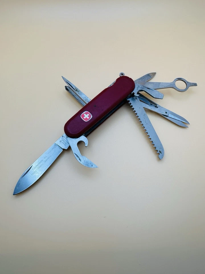 Navaja suiza vintage Wenger Major 1.24.03/clásica 23 85 mm multiherramienta roja... Foto 2 de 4