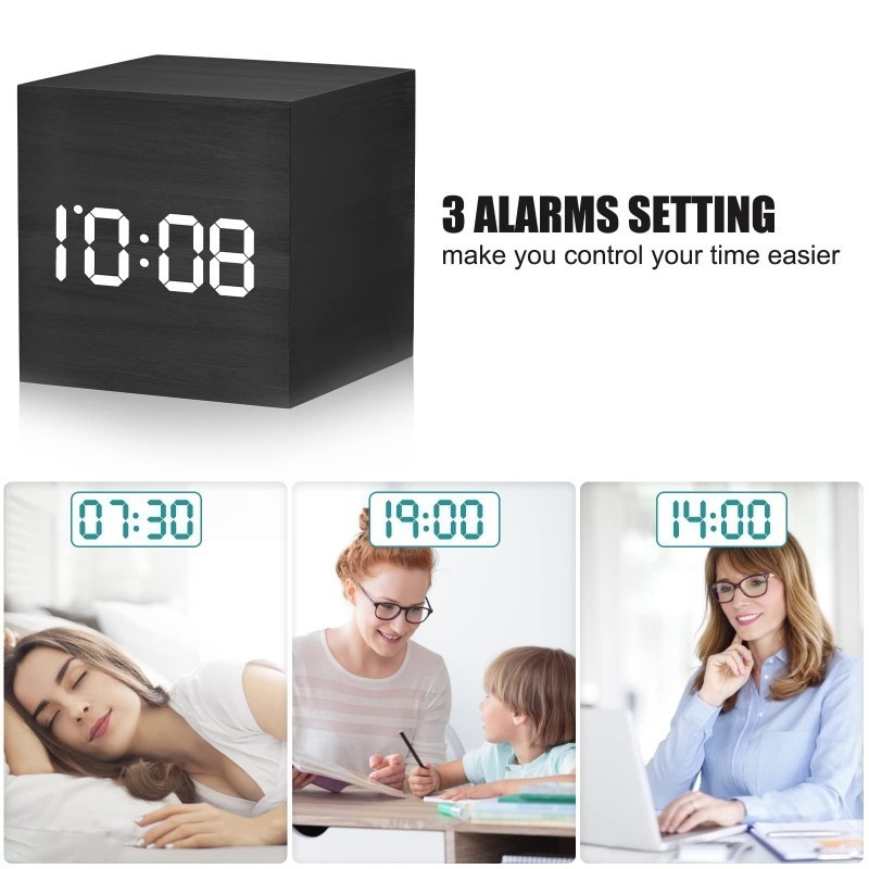 Black Portable Wooden Modern Alarm Clock Digital LED Time for Bedroom Office NEW photo Black Portable Wooden Modern Alarm Clock Digital LED Time for Bedroom Office NEW featured image