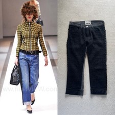 Junya Watanabe Comme des Garcons Runway Women  s Cropped Tweed Denim Jeans