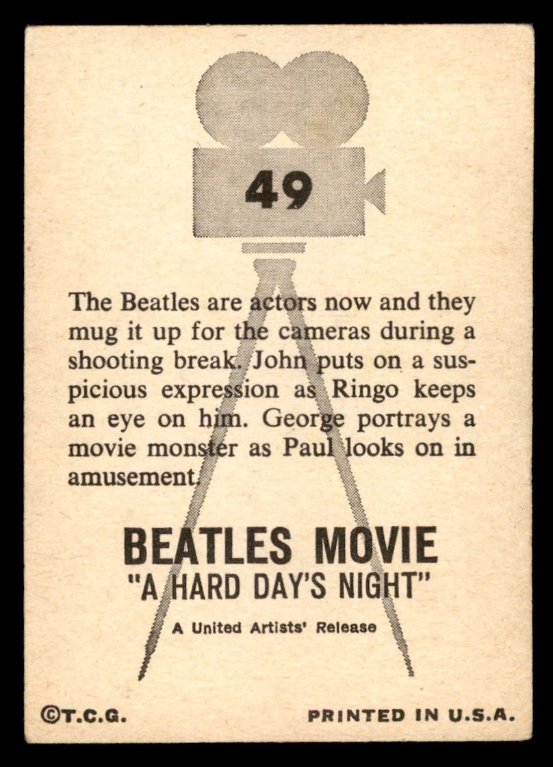 1964 Topps Beatles A Hard Days Night #49 The Beatles are actors