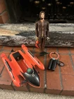 Vintage 1964 Gi Joe Hasbro Brown Frogman Diver Set Action Figure and Sled Lot