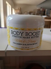 Body Boost Stretch Mark Butter Milk Honey COLLAGEN ELASTIN Boost 8OZ - NEW