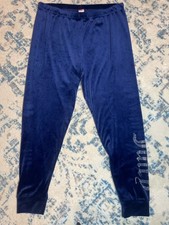 Juicy Couture Blue Velvet Jogger Sweatpants Size Large Blue No Drawstring