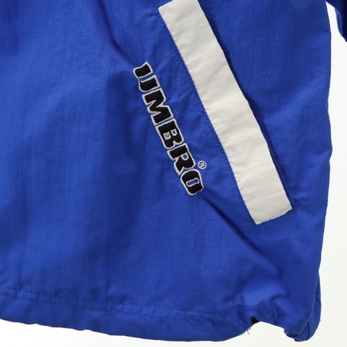 umbro 90s Old Half zip Nylon jacket L blue pullover Men's - Picture 6 of 10
