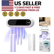 Wall Mounted Toothbrush Holder with Timer 5 Slots Cordless Bathroom Organizer