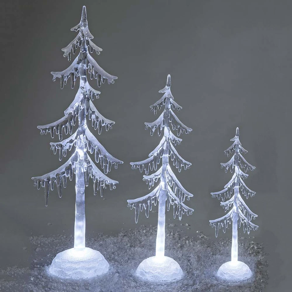 Dekobaum Acryl mit LED-Licht Weihnachtsbaum Schneedekor Weihnachtsdeko formano