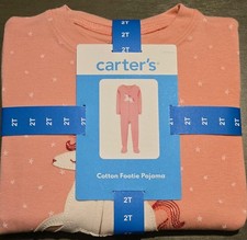 Carter's Size 2T Cotton Footie Pajamas Sleepwear