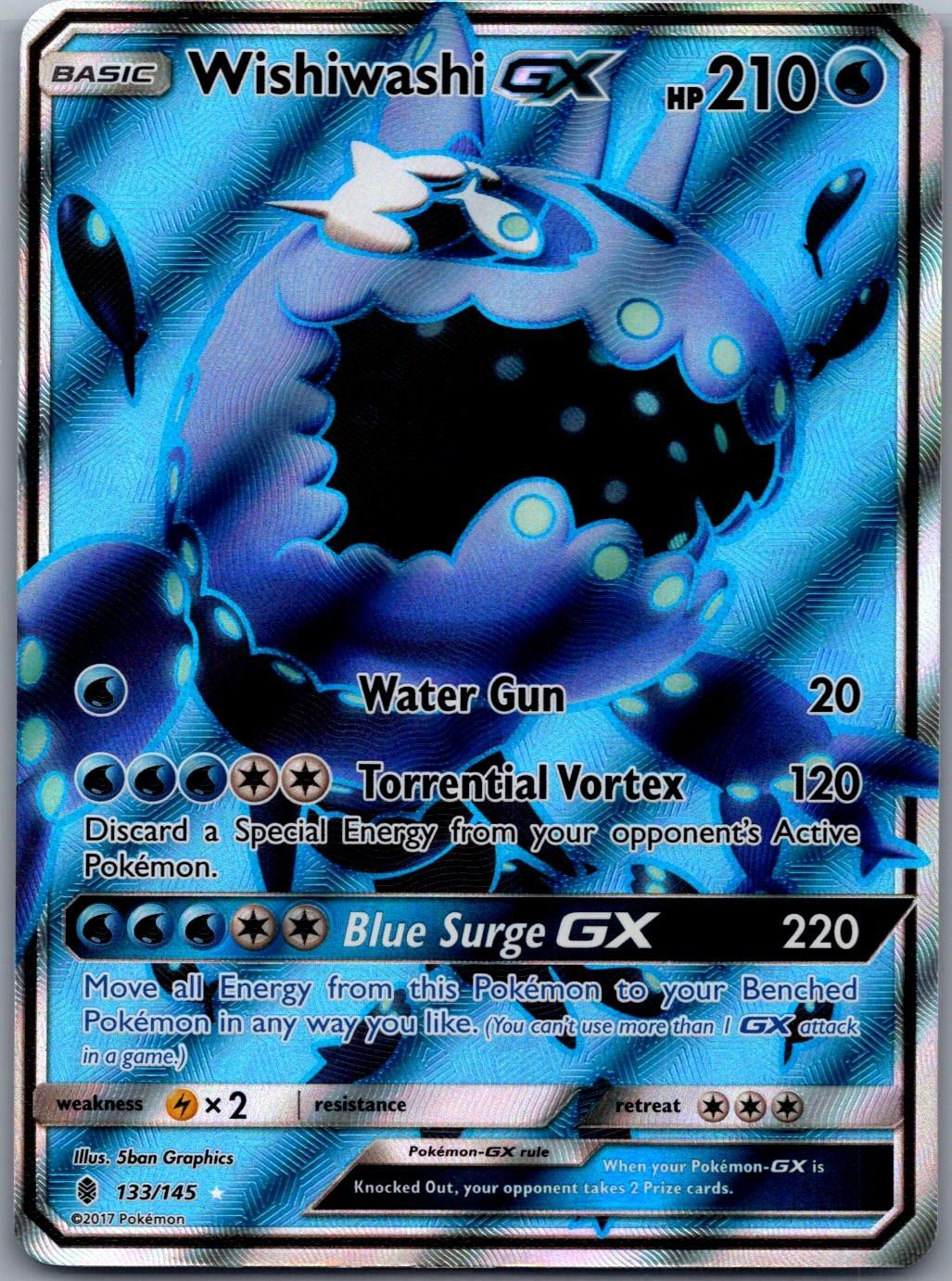 Wishiwashi GX (Full Art) 133/145 Holo Ultra Rare Guardians Rising Pokemon NM