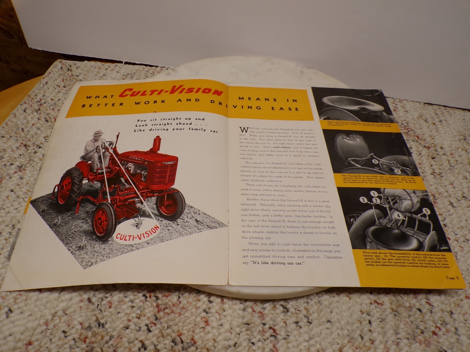 McCormick-Deering Farmall A One-Row Tractor W/Culti-Vision IH Booklet A-433-CC