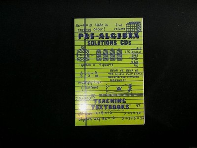 Teaching Textbooks Pre-Algebra Complete 8 Disc CD Course Sabouri 2005 Homeschool