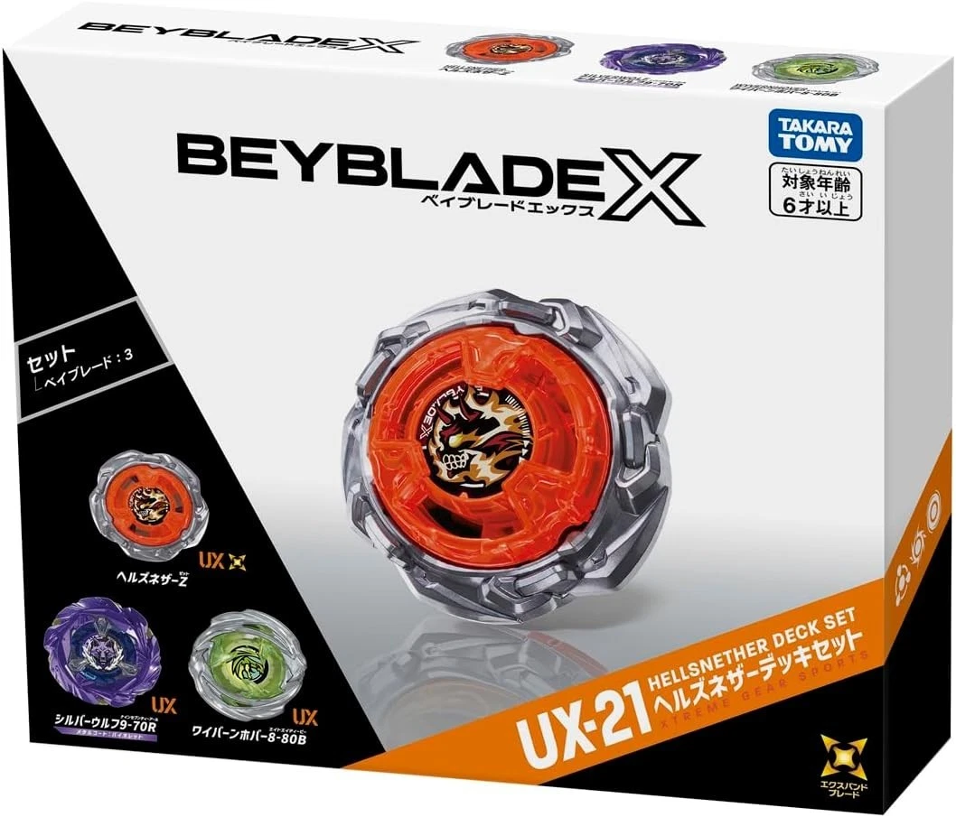 Beyblade X UX-21 Hells Nether Deck Set (3 Types Set) Takara Tomy