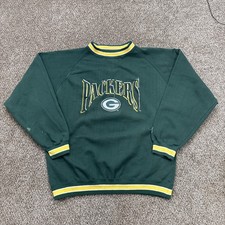 Vintage Green Bay Packers Sweatshirt Men's L Logo 7 Football NFL Embroidered