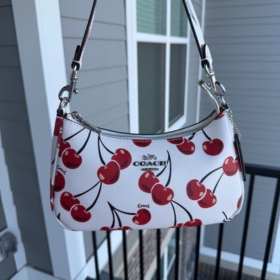 Coach Teri Shoulder Bag In Signature Canvas With Cherry Print CZ774