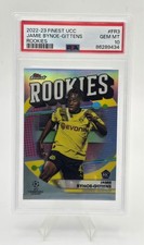 Jamie Bynoe-Gittens POP 1 Rookie Card RC Dortmund PSA 10 Topps Finest UCC 2022. rookie card picture