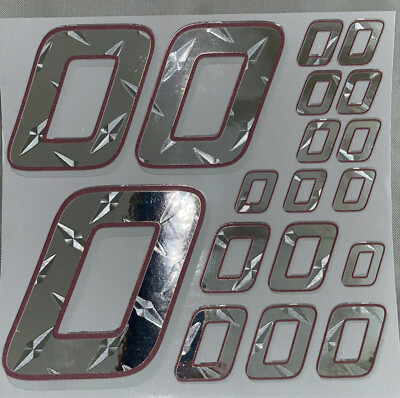 Chrome Diamond Plate w/Pinkish/white  #0's  Racing  Vinyl Decal  1/10-1/12  L4