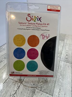 Sizzix Texturz Texture Plates Kit 1- 3 double sided-crowns, stars, flowers, etc