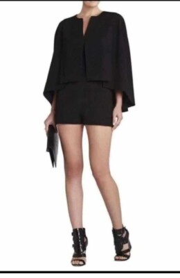 bcbg maxazria BRIANNE Black shorts jumpsuit SIZE 0  Elegant Chic Mod￼