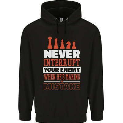 Lustiger Schach unterbricht nie deinen Feind Herren 80 % Baumwolle Hoodie