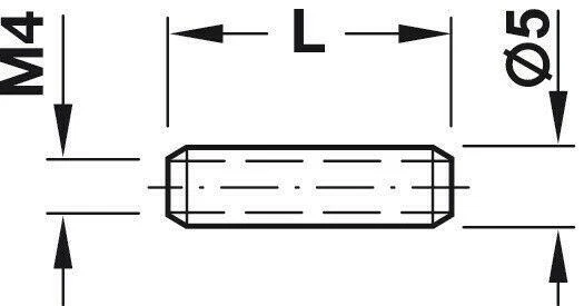 Häfele 20x Gewindehülse M4 Hülsenmutter Verbindungshülse Stahl Gewindemuffe - Bild 4 von 4