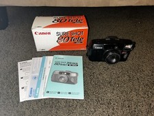 Canon Sure Shot 80 Tele Date 35mm Point  Shoot Camera w Box Parts/Repair As-is