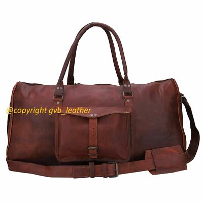 LEATHER HOLDALL TRAVEL WEEKEND CABIN AIR DUFFEL BAG