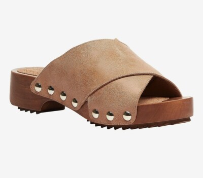 Kelsi Dolch Sandalen Brooklyn Gear Leder Nieten Holzsandalen. UK 4 UVP 150 