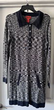 Missoni For Target Black And White Space Dye Dress Kangaroo Pocket Womens M EUC