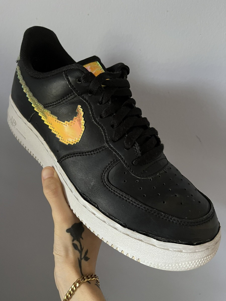 Size 9.5 - Nike Air Force 1 Low Iridescent Pixel - Black | eBay