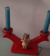Vintage 2er Kerzenleuchter  mit Engel aus dem  Erzgebirge