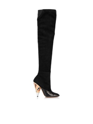 Givenchy Schuhe Stiefel Schwarz Wildleder Overknee High Heels EU 35 UK 2