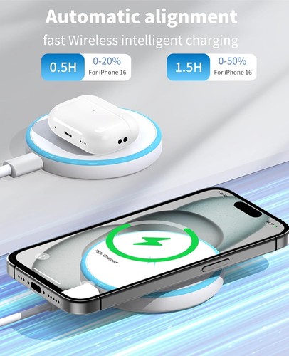 Cargador Inalambrico Para Iphone 15 14 13 Pro Max 12 11 X XR Carga Rapida 20W - Picture 5 of 24