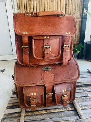 Handmade Genuine New Brown Messenger Laptop Vintage Leather Free Everyday Gift