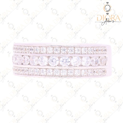 S925 Halb Eternity Ring - Ehering - Geschenk für Sie - Simulierter Dimaond Ring - Bild 3 von 6