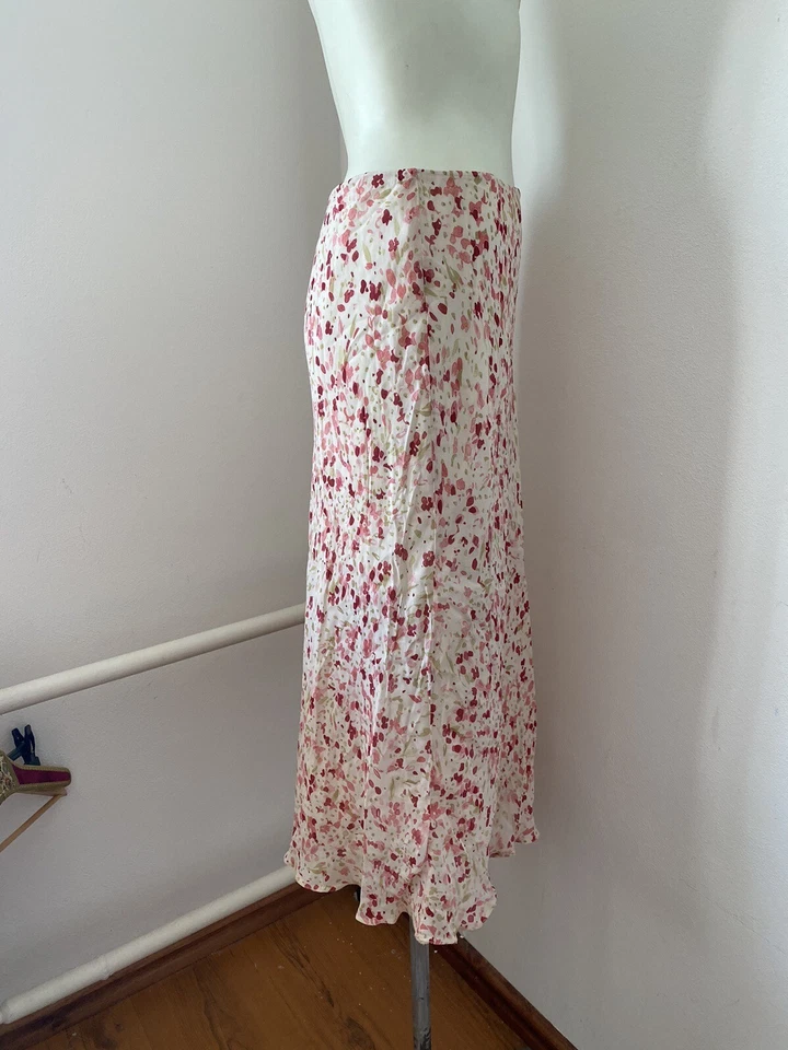 Vtg Midi Floral Skirt Size 12 Sk53 - Image 2 of 4