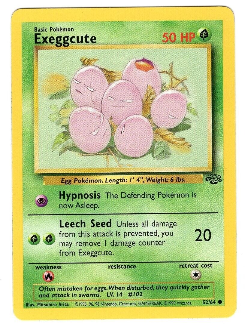 Exeggcute Vintage 1999 Pokemon Jungle TCG Card 52/64
