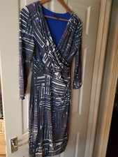 Womens Alexon Mock Wrap Abstract Print Dress. Size 12