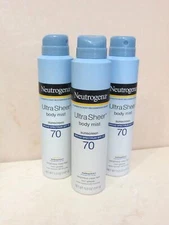 NEUTROGENA ULTRA BODY MIST SUNSCREEN SPF 70 5 OZ LOT OF 3