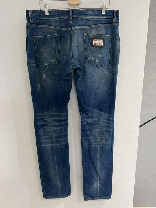 DOLCE & GABBANA D&G Damage Denim Pants Jeans Men 54 Logo