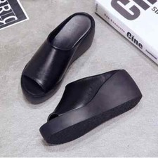 Women's Wedge Heel Platform Slip On Casual Slippers Shoes Summer Beach Sandals