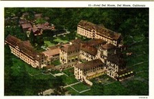 Vintage Postcard Hotel Del Monte California CA Linen Monterey Bay Spanish Travel
