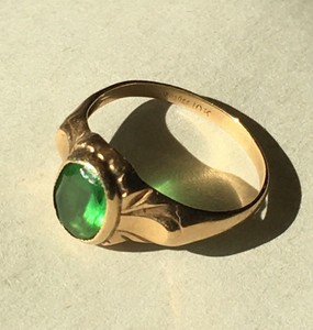 Vintage Osbee Small Emerald Ring 10Kt Yellow Gold | eBay