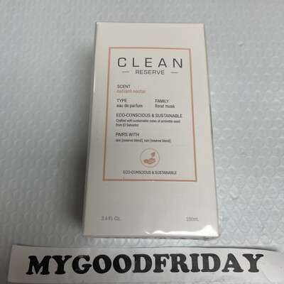 CLEAN RESERVE RADIANT NECTAR EAU DE PARFUM SPRAY 3.4oz ~ 100ML NEW SEALED BOXED