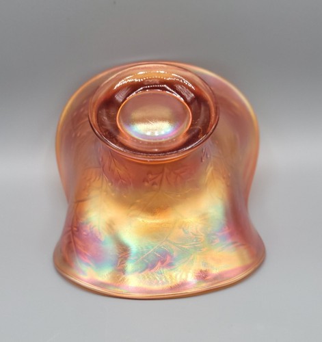 Antique Vintage Fenton Glass Marigold Golden Carnival Glass Holly Hat Vase  Bowl - Picture 10 of 15