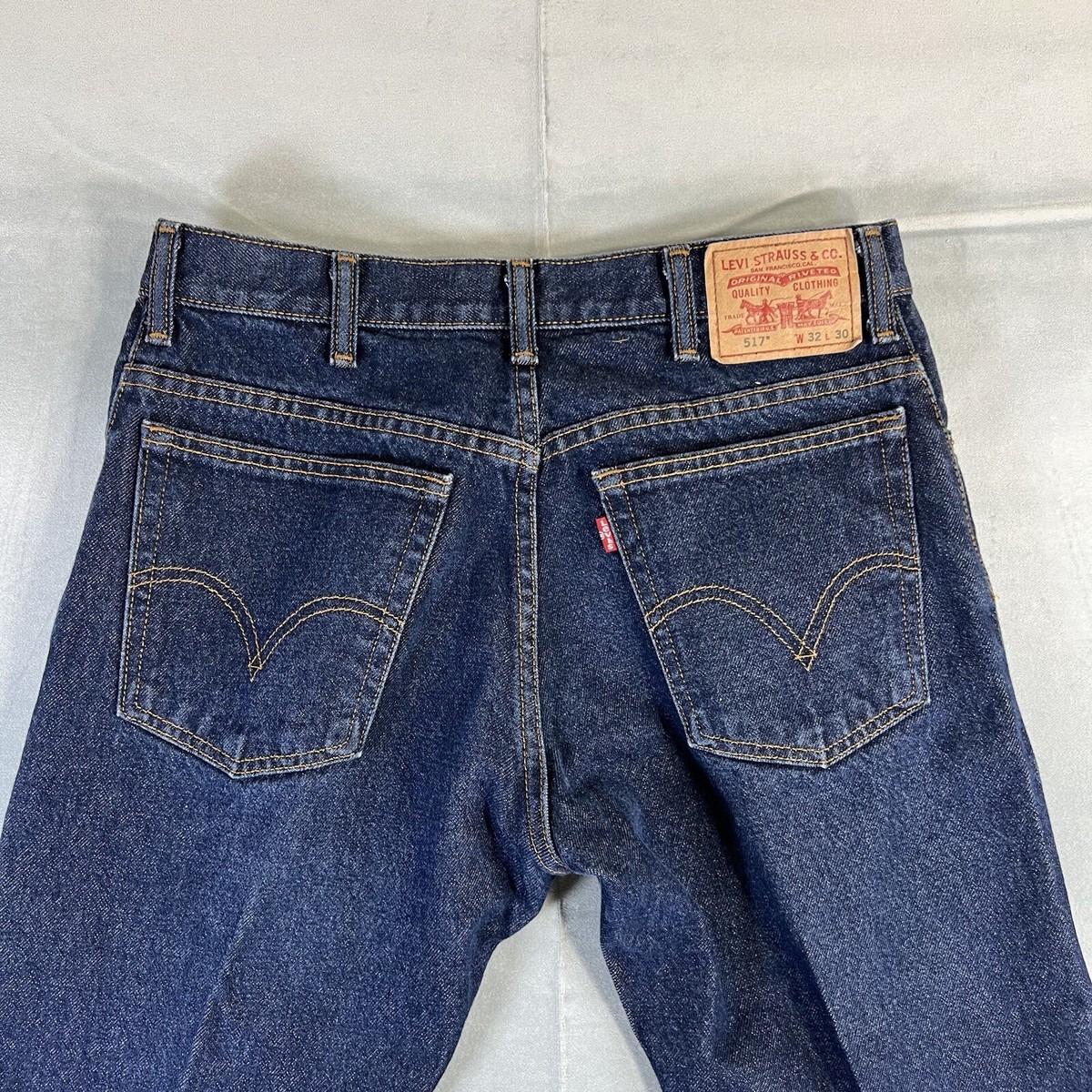 Vintage Levis 517 Jeans Mens 32x27* Blue Dark Wash Bootcut